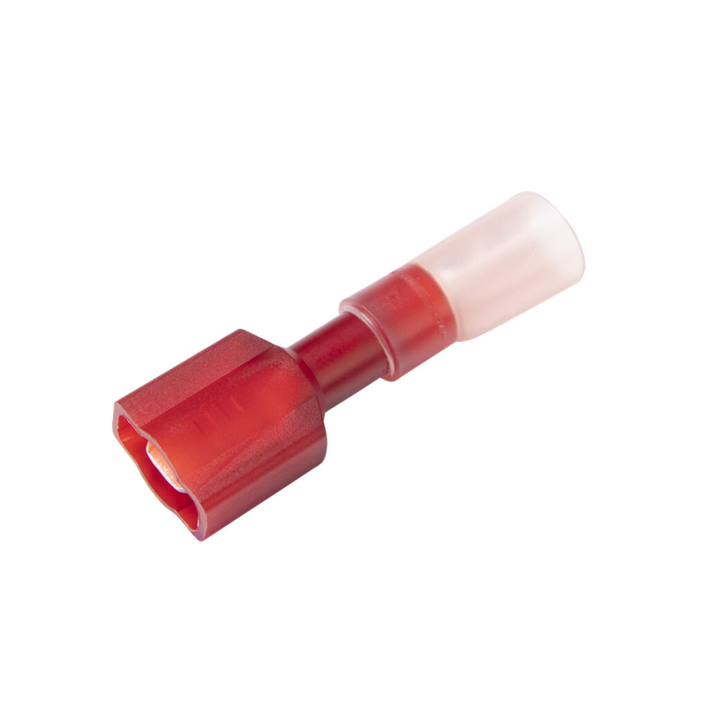 Push-on heat shrink connector type